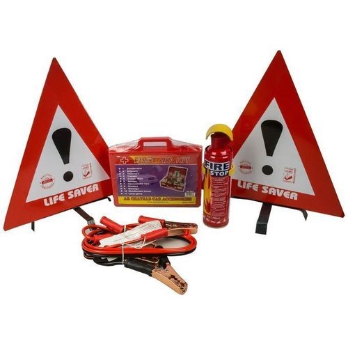 Generic Car Essential -Lifesaver, First Aid Kit, Fire Extinguisher & Jumpers